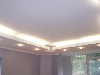 Multi Level Plasterboard Ceiling With Lighting 66 Photos Design