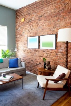  Brick wall decoration in the living room interior