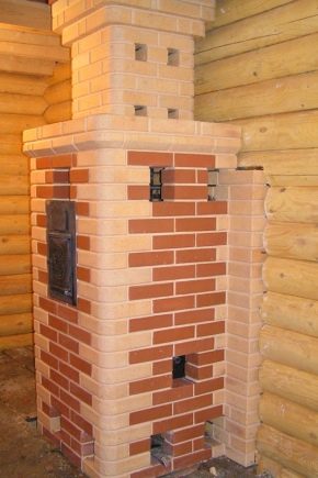  Brickugn för ett bad med en eldstad från ett omklädningsrum: installationsfunktioner