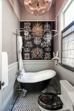  Design badkamer van 3 vierkante meter. m: opties zonder toilet en met hem