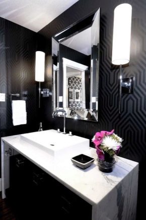  Interno del bagno nero: vantaggi e opzioni di design