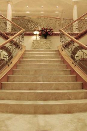  संगमरमर से सीढ़ी: सामग्री और डिजाइन की विशेषताएं