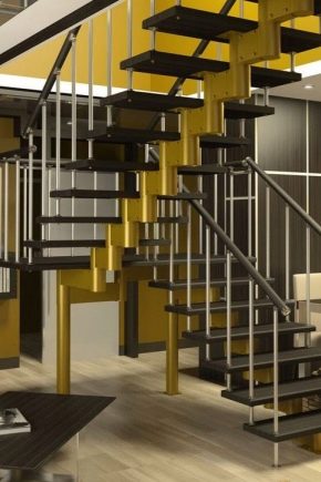   Zabezhnymi adımlar ile metal döner merdivenler: özellikleri ve faydaları