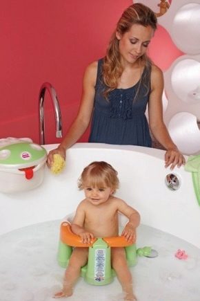  Столове за къпане на бебето в банята: видовете и нюансите на избор