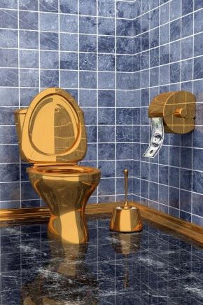 Auksiniai tualetai: prabangus vonios kambarys