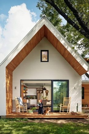  목재로 만든 1 층짜리 주택 프로젝트 : 건축을위한 독창적 인 아이디어