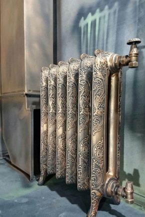  Retro radiators: mga materyales sa pagganap at ang mga pakinabang ng semi-antigong radiator