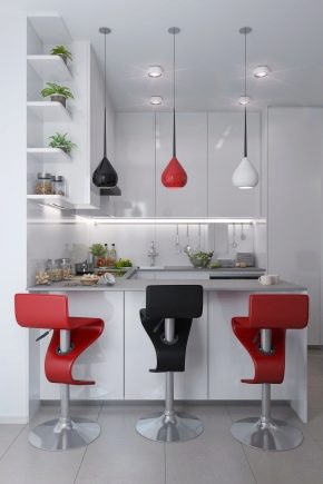  Design cucina-soggiorno con un bar