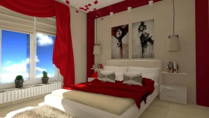  Red bedroom