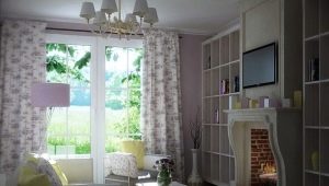  Design obývacího pokoje s krbem ve stylu Provence