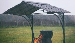  Braziers with a metal roof: options for designs