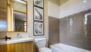  Laying tiles in the bathroom: design ideas