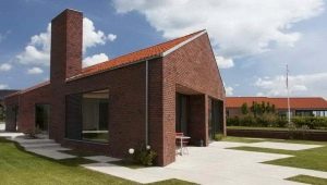  One-story brick houses: beautiful projects