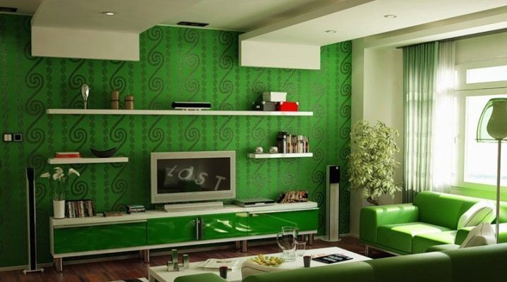  اللون الأخضر من ورق الجدران: الجمال الطبيعي وأسلوب شقتك