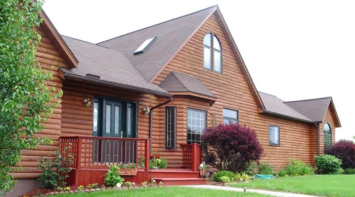  منزل كتلة مع الخشب التقليد: الميزات والفوائد