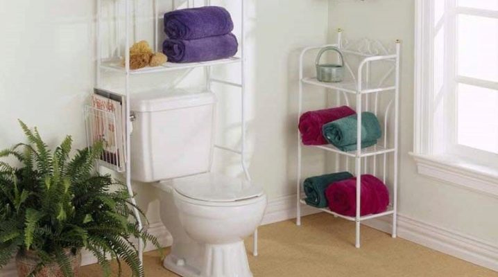  Golv hyllor för badrum: en mängd olika modeller och tips för att välja