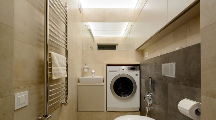  Tuvalete çamaşır makinesi: yerleştirme ve tasarım fikirlerinin avantajları