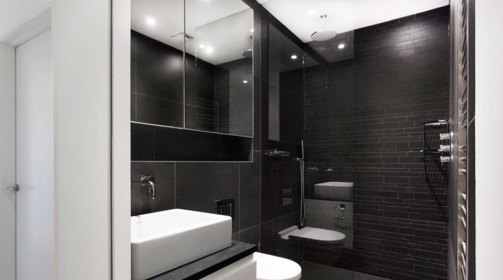  काले रंग में शौचालय: डिजाइन के फायदे और विचार