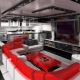  Køkken-stue i højteknologisk stil: funktioner i et moderne interiør
