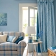  Blue curtains in the interior: choose the shade and design