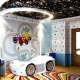  Stretch strop Hvězdnou oblohu v interiéru dětského pokoje