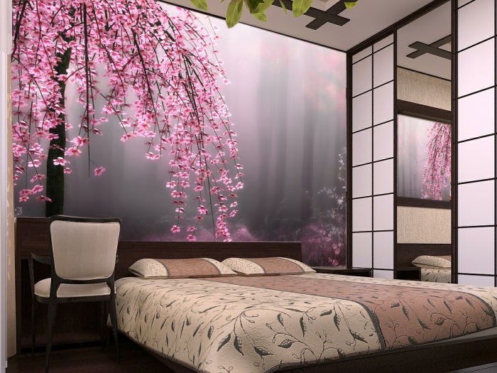 Nieuw 3D-behang op de muur in de slaapkamer (40 foto's): behang boven UN-32