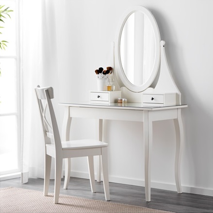 Hedendaags Dressing table Ikea (38 photos): white models with light and a VO-61