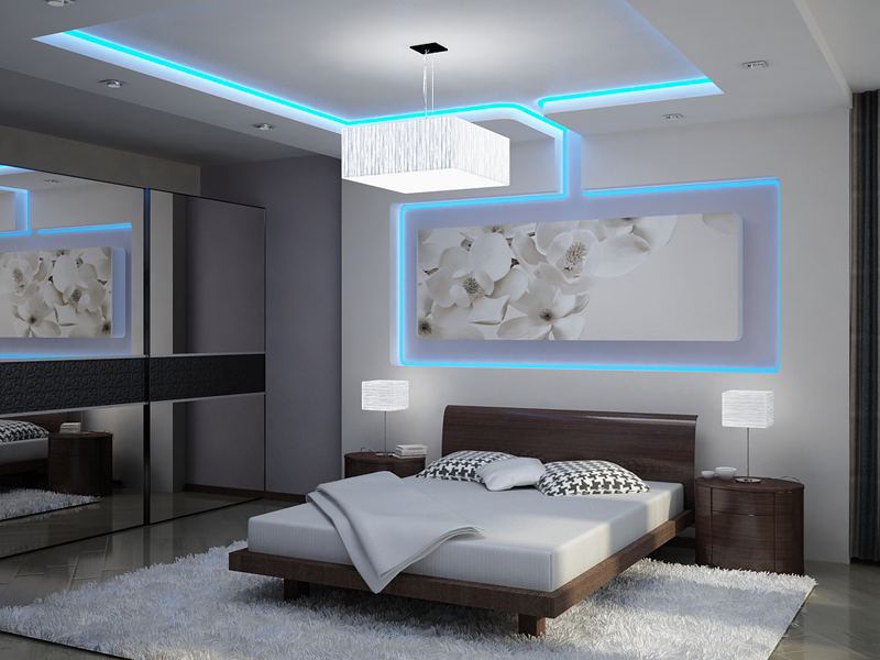 Illuminated Plasterboard Ceiling 63 Photos Gypsum