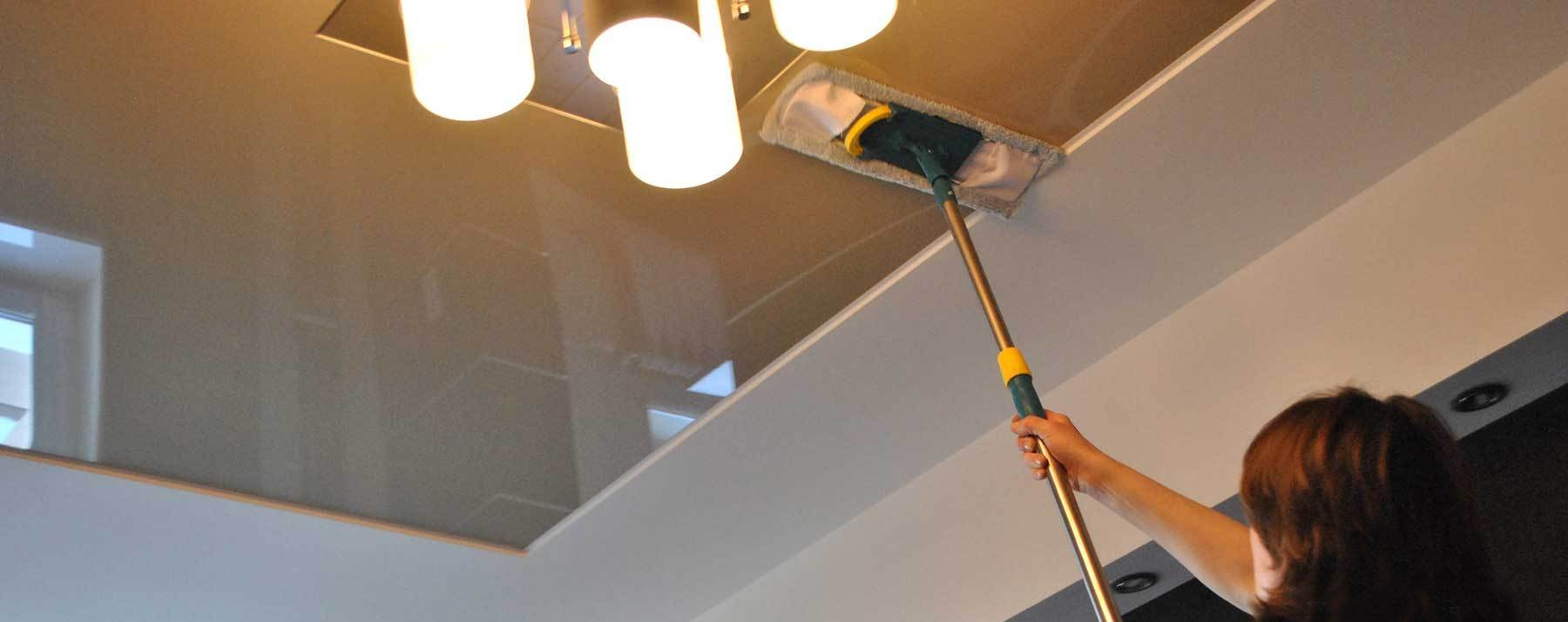 How To Wash The Glossy Stretch Ceiling At Home Without Staining