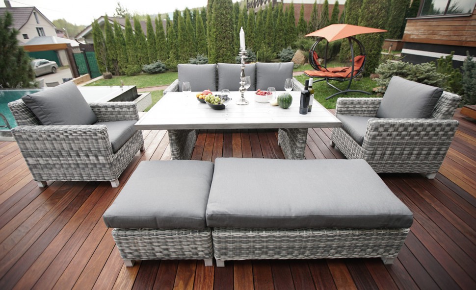 Garden Furniture Made Of Artificial Rattan A Set Wicker For The Dacha White Models Items Economy Class - Pros And Cons Of Wicker Outdoor Furniture