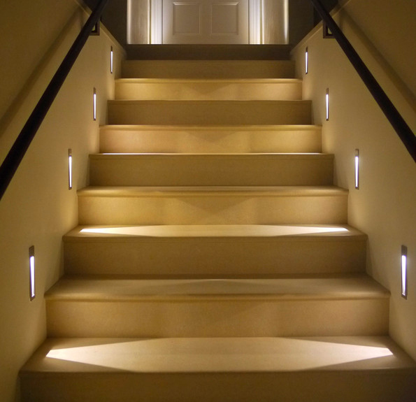 إضاءة الدرج 60 صوره أضواء درج الدرج مثبتة في الجدار خيارات للخطوات في المنزل