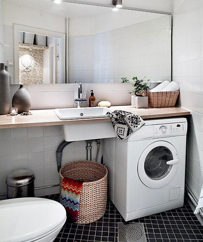 Máy giặt trong nhà vệ sinh (27 ảnh): thiết kế phòng với một máy ...
