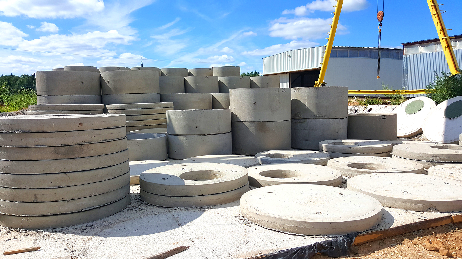 New Concrete Rings For Wells And Sewer On Construction Site Stock Photo -  Download Image Now - iStock