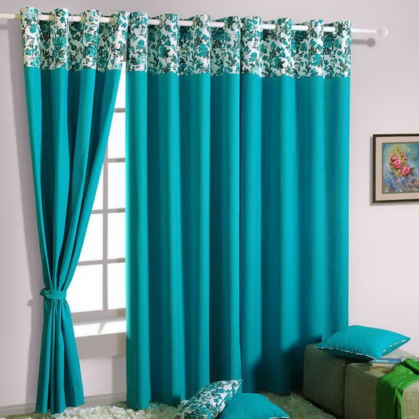 Tirai Turquoise 45 Gambar Di Pedalaman Tirai Warna Biru Di Ruang Tamu Dan Di Dapur Di Bilik Tidur Dengan Kombinasi Coklat Dan Krim
