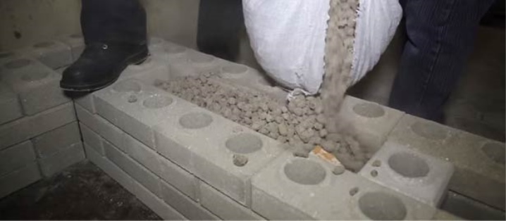  लेगो ईंट की दीवार के थर्मल इन्सुलेशन के लिए विस्तारित मिट्टी